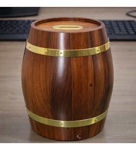 Pirinç Fiçi Kumbara - 18x13 cm (Karışık)
