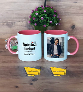 Anestezi Teknisyeni Kupa Bardak Pembe Fotoğraflı Tıp Bayramı Hediyesi