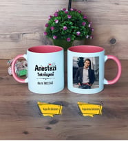 Anestezi Teknisyeni Kupa Bardak Pembe Fotoğraflı Tıp Bayramı Hediyesi