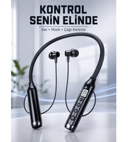 Uzun Kullanım Süreli Bluetooth Kulaklık Boyun Bantlı Mikrofonlu 600 Saat Müzik Süreli Ses Ve Çağrı K