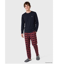 LC WAIKIKI Lacivert Yılbaşı Temalı Erkek Pijama Üst