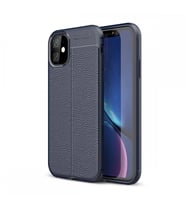 Apple iPhone 11 Deri Görünümlü Silikon Lacivert