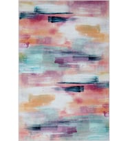 Eliana Home Baskılı, Yıkanabilir Kaymaz Taban Salon Halısı LNA0607 100x150 cm (Pembe)