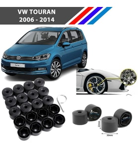 Otozet - VW Touran Bijon Civata Kapağı Siyah Renk 20 Adetli Set 17mm 1K06011739B9