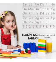 Harfli Kılavuz Elakin 100x100 cm Sihirli Tahta Akıllı Kağıt Tahta + KALEM