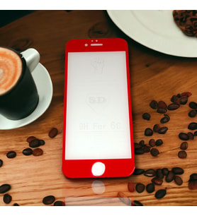 iPhone 6G Plus 6S PLUS Ekran Koruyucu 5d Kırılmaz Cam Tam Kaplayan Kırmızı