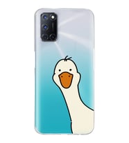 Oppo A52/A72/A92 Uyumlu Sevimli Ördek Desenli Şeffaf Telefon Kılıfı