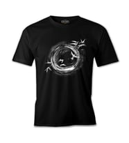 Black Hole Birds Flying Around Siyah Erkek Tshirt