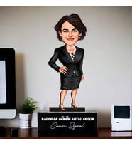 Kişiye Özel Her Zaman Başarılı Kadın Karikatürlü Biblo