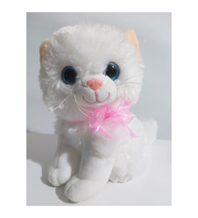 Oyuncak Pelüş Miyavlayan Kedi Papyonlu 30 cm (Çok Renkli)