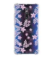 Xiaomi Mi 9T Köşe Korumalı Antişok Kapak Floral Pudra Tasarımlı Şeffaf Silikon Kılıf