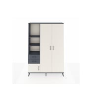 Arges Dolap 5 Raflı 2 Çekmeceli Tek Askılı 132x30x195 Antrasit-Aytaşı/Antrasit