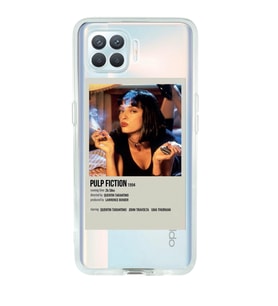 Oppo Reno 4 Lite Uyumlu Pulp Fiction Minimalist Poster Desenli Şeffaf Telefon Kılıfı