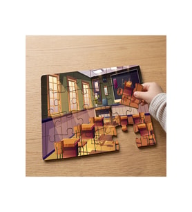 Sınıf Odası - School Tasarımlı 24 Parça Ahşap Çocuk Puzzle MPK0258