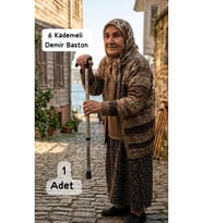Ayarlanabilir Demir Baston ,Sağlam 6 Kademeli Baston (En Kısa Hali:54-En Uzun Hali:93 CM)