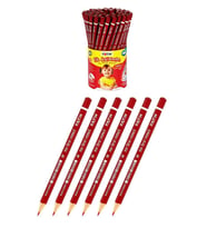 Jumbo Kırmızı Kalem 6 Adet Kırmızı Başlık Kalemi Üçgen Kırmızı Renk Kurşun Kalem İlk Kalemim