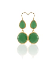 Kadir Jewellery 22 Ayar Altın Kaplama Kadın Taşlı Küpe -El İşçiliği Ve Hipoalerjenik Küpe