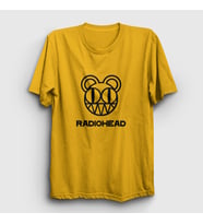Presmono Unisex Sarı Bear Logo Radiohead T-Shirt 103558tt (Sarı)