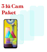 Samsung Galaxy A31 / M31 Uyumlu Temperli Kırılmaz Cam 3 Lü Set