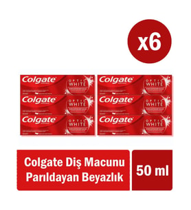 Colgate Optic White Parıldayan Beyazlık 50 ml x 6 Adet + Extra Clean Colors Diş Fırçası 3+1