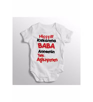 Hiç Kıskanma Baba Annemin Tek Aşkıyım Yazılı Baskılı Bebek Zıbını