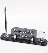 Venüs Gümüş Kristal Masa İsimliği Büro Ofis Masaüstü İsimlik