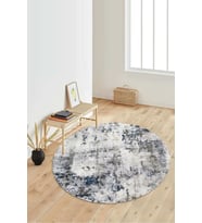 Dijital Baskılı Kaymaz Taban Yıkanabilir Yuvarlak Salon Halısı Koridor Halısı Paspas NDY-SD-1123 (Gri)
