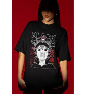 Tasarım Black Clover Anime Baskılı Unisex Oversize Tişört