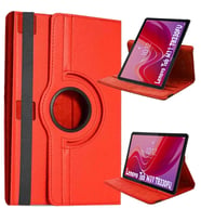 Lenovo Tab M11 TB330FU Uyumlu Döner Standlı Tablet Kılıfı (Kırmızı)