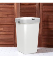 Motek Laundry Mono Pratik Kapaklı 40 Litre Kirli Çamaşır Sepeti Beyaz (Beyaz-Krem)