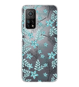 Xiaomi Mi 10 T Uyumlu Kapak Floral Su Yeşili Tasarımlı Şeffaf Silikon Kılıf
