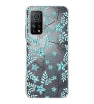 Xiaomi Mi 10 T Uyumlu Kapak Floral Su Yeşili Tasarımlı Şeffaf Silikon Kılıf