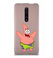 Xiaomi Redmi K20 Pro Soft Premier Kapak Patrick Yıldız Tasarımlı Silikon Kılıf - Pudra (Şeffaf)