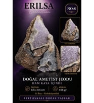 Sertifikalı Doğal Ametist Jeodu Taşı Kütle Orta Boy Kristal Küme Ham Kaya Koleksiyonluk Dekor