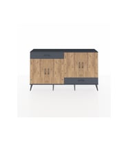 Arges Konsol 5 Raflı 2 Çekmeceli 4 Kapaklı 176x30x99 Antrasit-Çam/Antrasit