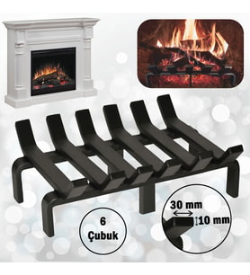 Şömine Izgarası 6 Çubuklu 36 cm x 32 cm Ekstra Dar Gözlü Izgara