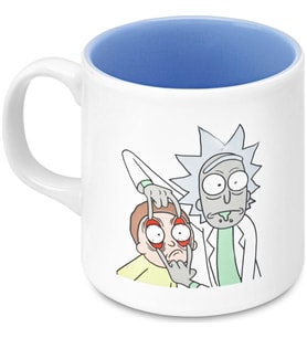Mabbels Kupa Rick And Morty Mug Dış Beyaz İç Mavi Mug Kupa Bardağı