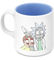 Mabbels Kupa Rick And Morty Mug Dış Beyaz İç Mavi Mug Kupa Bardağı