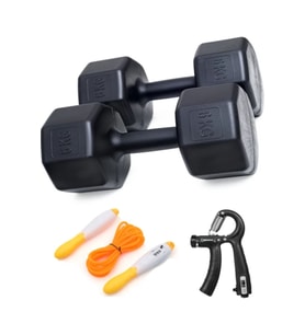 PS Spor 6 kg Dambıl X2 Adet= 12 kg Sayaçlı Ayarlanabilir El Yayı + Sayaçlı Atlama Ipi