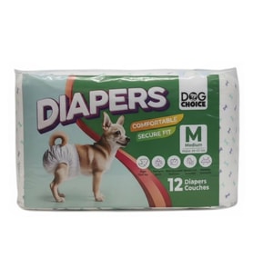 DOG CHOICE Diapers Köpek Bağlama Bezi M Boy 12’li Paket Erkek Köpek Alt Bezi