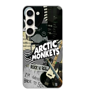Samsung Galaxy S23 Uyumlu Arctic Monkeys Kolaj Desenli Şeffaf Telefon Kılıfı