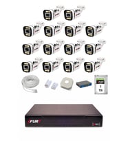 FURY IP 14 Kameralı 1080P Sesli 6 Warm LED Renkli Gece Görüşlü Güvenlik Kamera Sistemi 1TB 1606