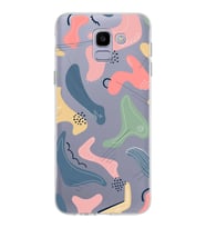 Samsung Galaxy J6 Kapak Abstract Tasarımlı Şeffaf Silikon Kılıf
