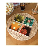 Atölye Oyun Temalı Bardak Altlığı 4’lü Set Doğal Taş (10x10 cm)