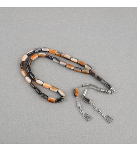 Galalit Alpaka Püsküllü Kapsül Kesim 7x12mm Tesbih