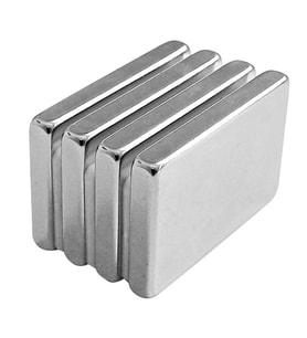 Neodyum Magnet Güçlü 40x20x5mm N35 Mıknatıs Köşeli, Nikel Kaplamalı, Dayanıklı