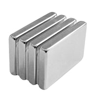 Neodyum Magnet Güçlü 40x20x5mm N35 Mıknatıs Köşeli, Nikel Kaplamalı, Dayanıklı