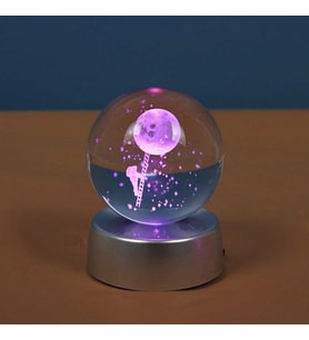 Merdiven Astronot Plastik altlıklı Işıklı Cam Küre