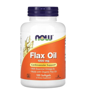 Flax Oil, 1,000 mg, 100 Softgels