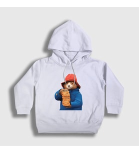 Presmono Unisex Çocuk Beyaz Hat And Toast Paddington Kapüşonlu Sweatshirt 538018tt